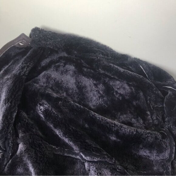 GilbertCohen Montreal Vintage Shearling Sheepskin Leather Coat Warm Fur Pocket L - Picture 7 of 15